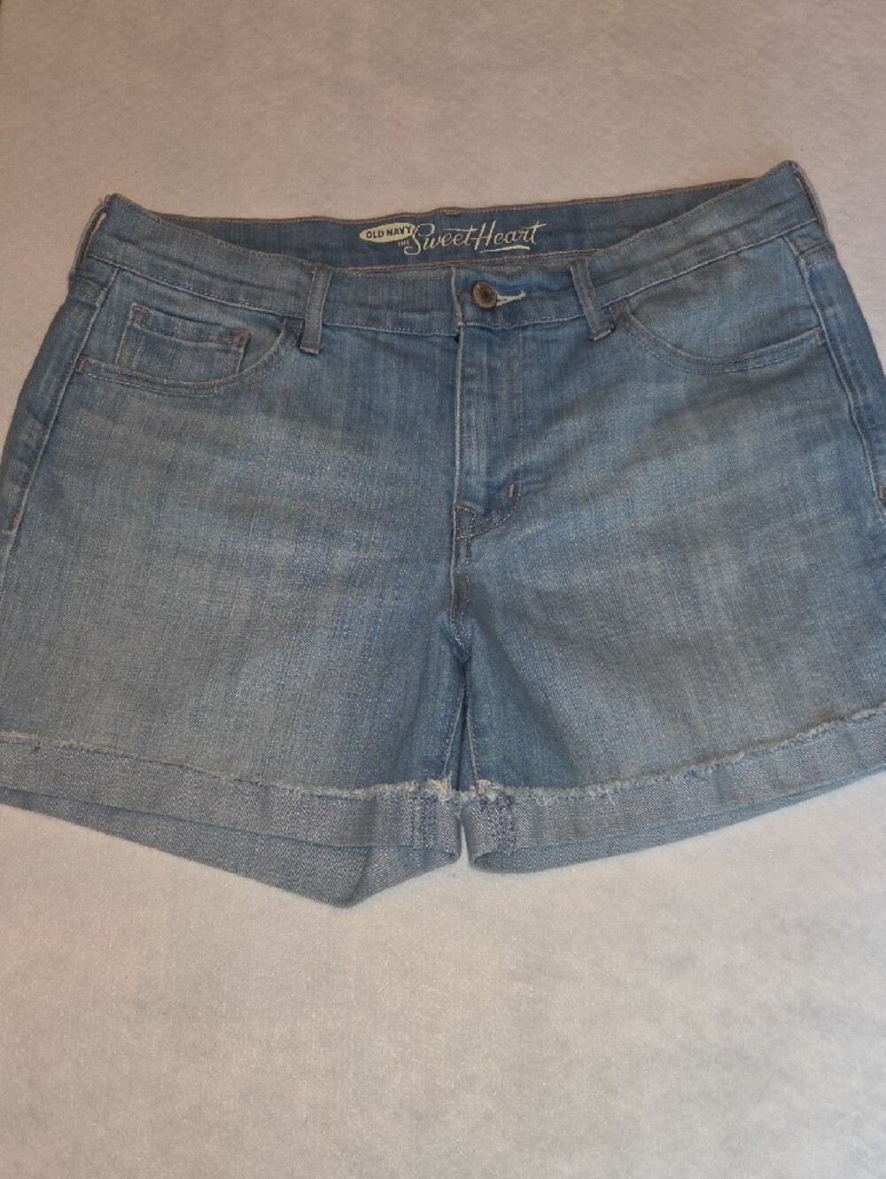 Old Navy Sweetheart Light Blue Rolled Hem Denim Shorts - Picture 3 of 8